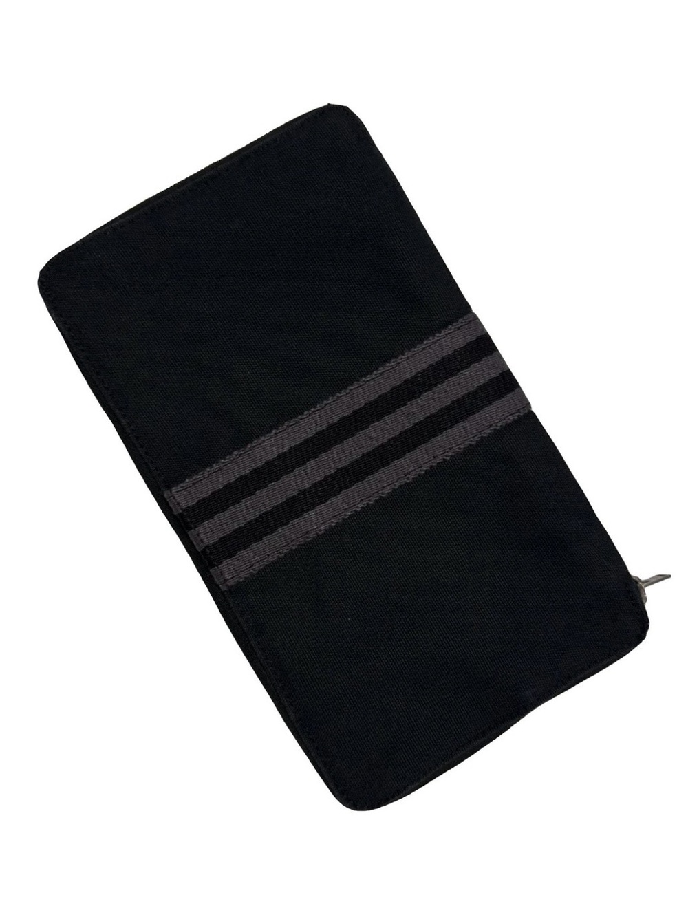 Hermès AUTHENTIC Herline GM Zip Organizer Black Grey Document Holder Wallet